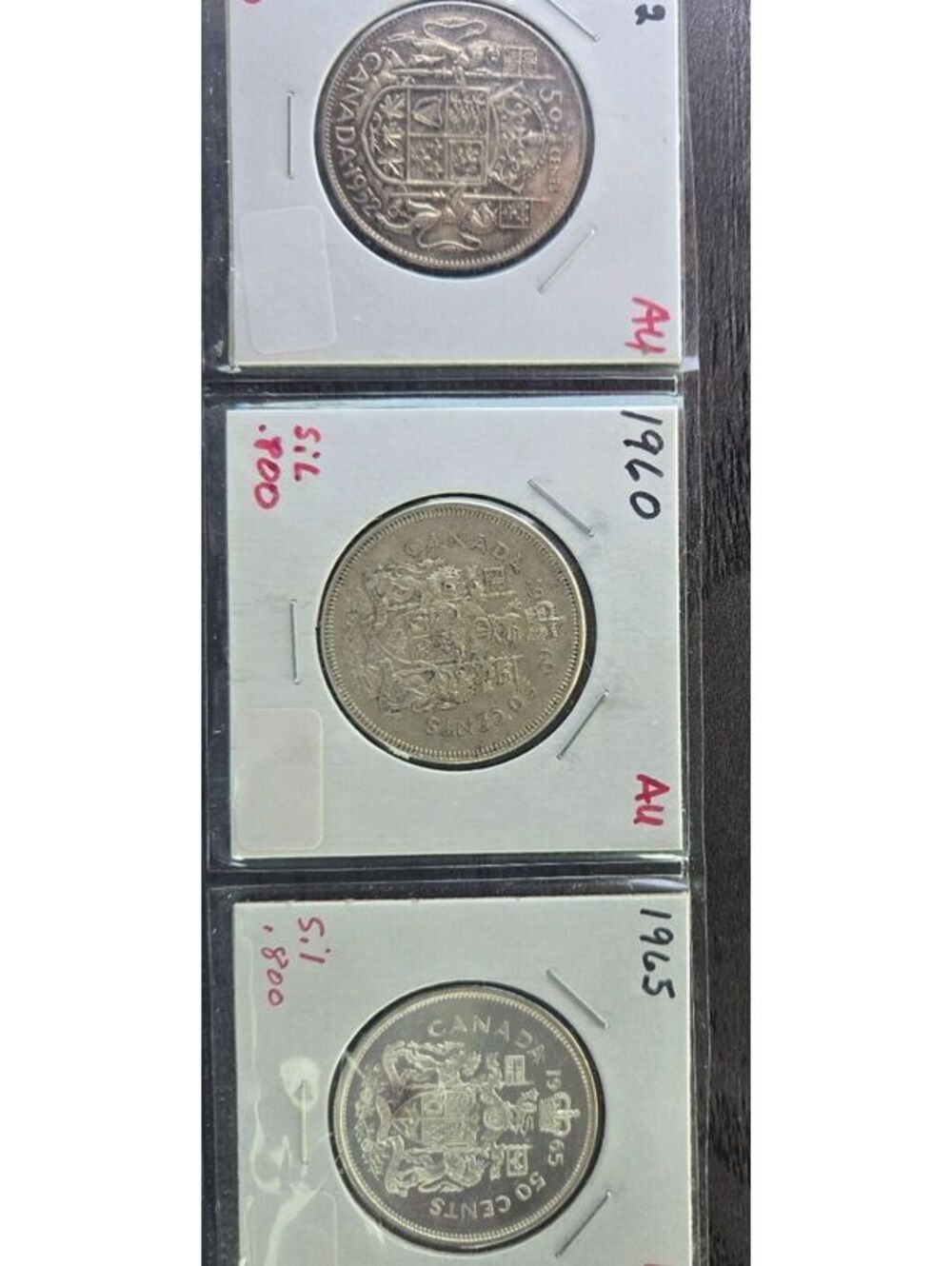 1965 Canadian 50 Cents Silver Coin - AU Condition